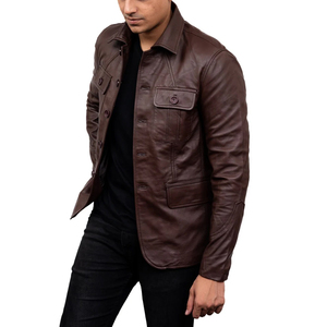 Fully Customized Genuine Cowhide Men's <b>Leather</b> <b>Jacket</b> Made in Pakistan Dyed with OEM Service Online Sale - Product Image 3