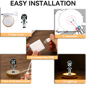 Lámpara LED 3D con Forma de Zebra, Luz Nocturna con Cable USB Tipo A, Control de un Botón, Tamaño Pequeño, Brillo Suave para Decoración de Dormitorio y Regalo - Product Image 3