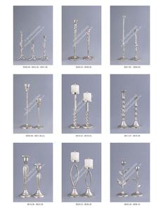 Ensemble de 3 bougeoirs coniques en argent poli miroir, modernes et faits à la main, en métal, pour mariages et décorations de table de Noël - Product Image 3