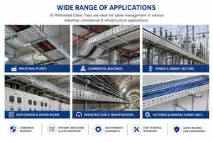Canaux de câblage perforés en fer galvanisé |   Fabricant de chemins de câbles en acier doux |   Système de gestion des câbles électriques industriels - Product Image 4
