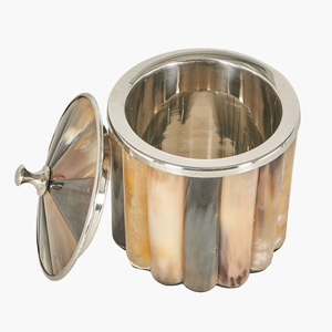 Cubo de Hielo Ecológico Hecho a Mano con Incrustaciones de Cuerno, Interior de Acero Inoxidable, Capacidad de 5L, Diseño Floral, Moderno y Lujoso para Fiestas y Bares - Product Image 5