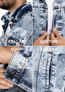 Blouson en jean pour homme 2026, bleu foncé, coupe droite, col rabattu, simple boutonnage, style décontracté, en coton tissé, pour l'automne, en promotion - Product Image 6
