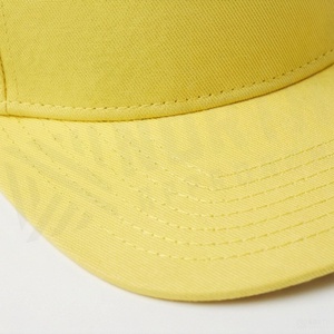 Yellow 6-Panel Baseball <b>Cap</b> Adjustable <b>Flat</b> Brim Unisex Cotton Solid Color Casual Hat Spring <b>Summer</b> Adult Fit - Product Image 4