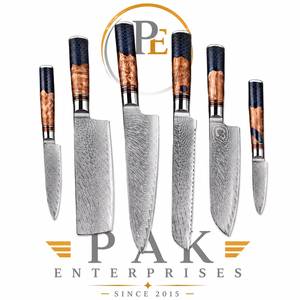 Ensemble de couteaux de cuisine Pak Enterprises Premium en acier Damas à 67 couches, 6 pièces, résine, ambidextre, fabriqué à la main, professionnel, tranchant - Product Image 4