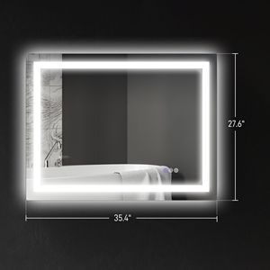 Specchio LED da Bagno Dimmerabile 35'' X 28'' con Funzione Anti-Appannamento, Memoria e Temperatura Colore Infinita, Retroilluminato/Anteriore Illuminato - Product Image 3