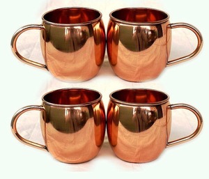 Hammered Copper Luxury Moscow Mule Mug Brass Handle Eco-Friendly Gift Drinkware Featuring <b>Coaster</b> Lid/Straw for Parties Bars - Product Image 2