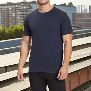 T-shirt pour homme en microfibre, nouveau design, broderie vieillie, sérigraphie, respirant, en coton et fibre de bambou, vente chaude - Product Image 5