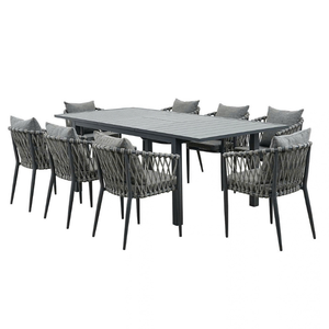 OEM ODM 6/8/10 Seater Wooden Material or Aluminum/ Iron Garden <b>Furniture</b> Set Outdoor Patio Table And Chairs With Cushions - Product Image 6