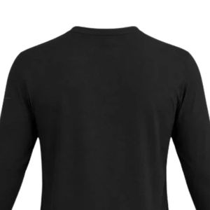 <b>Women</b> <b>Black</b> Long Sleeve Crew Neck Top Curved Hem Basic Casual <b>Shirt</b> Slim Fit Everyday Layering Tee with Button Cuff Detail - Product Image 4