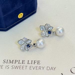 Pendientes Largos de Lujo para Mujer Youlan, Alta Calidad, Zafiro Claro Templado, Microincrustaciones de Perlas, a la Moda, Venta al por Mayor - Product Image 1