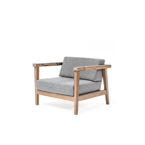 Fauteuil une place en teck gris naturel Copenhagen, un meuble de qualité et durable, adapté à une utilisation en intérieur ou en extérieur. - Product Image 2