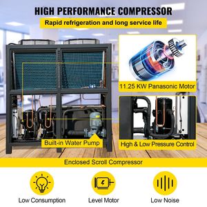 Refroidisseur d'eau industriel 15 tonnes, système refroidi par air 15 CV, condenseur à ailettes contrôlé par micro-ordinateur, nouvel équipement de refroidissement - Product Image 3