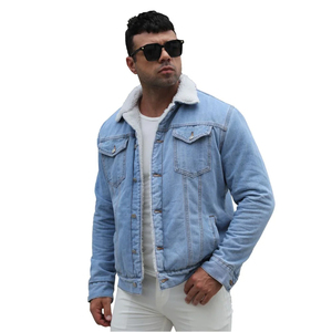 Men's Regular Western Style Lined <b>Denim</b> Jean <b>Jacket</b> With Fur Long Sleeve Classic Style Vintage <b>Denim</b> <b>Jacket</b> For Boys - Product Image 2