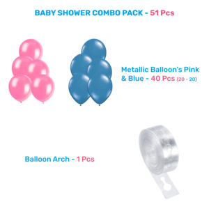 Kit de décoration pour baby shower, ensemble d'arche de ballons rose et bleu avec bannière pour toile de fond de fête, 51 pièces. - Product Image 5