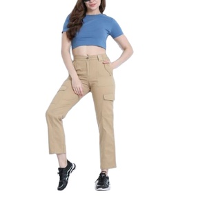 อาหารค่ําคุณภาพแฟชั่นผู้หญิงกางเกงกางเกงสบายๆคาร์โก้แฟนกางเกงขากว้างกางเกงยีนส์สําหรับสุภาพสตรีกางเกงผู้หญิงส่งออกจาก BD - Product Image 6
