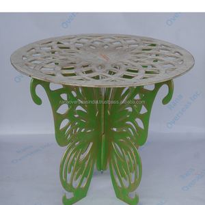 Table d'appoint artistique en aluminium, pieds inspirés des papillons, fabrication artisanale, mobilier moderne et élégant en métal, design raffiné pour les espaces de vie - Product Image 4