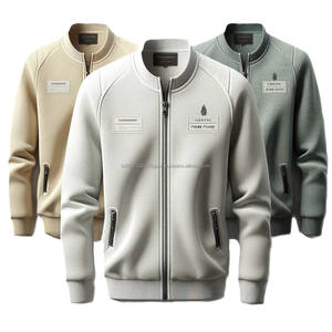 Logo personnalisé imprimé sweats à fermeture éclair brodé col en V col rond manches longues couleurs unies grande taille tissu polaire d'hiver - Product Image 1