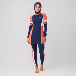 Offre Spéciale – Ensemble Burkini Confortable, Durable, Modeste et Écologique – Coupe Haute, 2 Pièces, Couleur Unie Imprimée, Séchage Rapide - Product Image 1