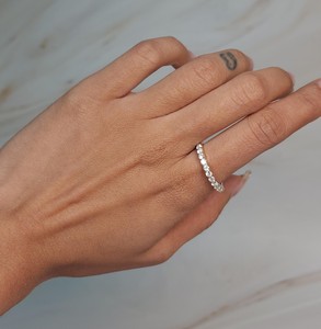 14KT Gold Plated 0.75 CT Lab Grown Band <b>Ring</b> Women | IGI Certified VS1 | Elegant Wedding Anniversary Stackable Bridal Jewelry - Product Image 3