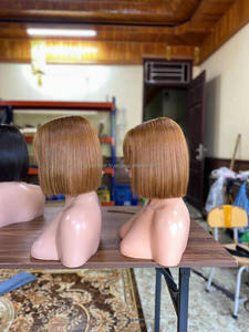 วิกผมแท้แบบปิดหน้าผาก 2x6 นิ้ว ความยาว 8 นิ้ว สีน้ำตาล ทรงบ๊อบสั้นตรง ทำจากผมแท้บริสุทธิ์ 100% - Product Image 3