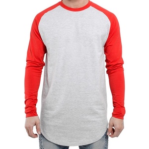 Custom Printing Cotton Regular Fit Solid Colors Men's Long Sleeve T-shirt High Quality Raglan Sleeve Blank Plain t Shirt for Men - Product Image 1