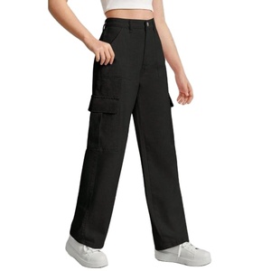 กางเกงยีนส์คาร์โก้สีดำหลายกระเป๋า 6 ช่อง ระบายอากาศได้ดี สไตล์วินเทจ เรโทร โมเดิร์น ไซส์ 26 ถึง 40 สไตล์สตรีทแฟชั่น - Product Image 1