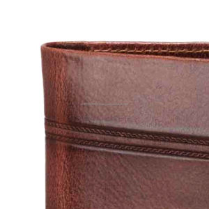 Vente en gros de portefeuille de luxe en cuir véritable pour hommes, porte-cartes avec logo personnalisé et fermeture ouverte, blocage RFID, courte longueur - Product Image 5