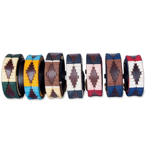 New Style custom Made equestrian <b>polo</b> leather <b>belt</b> <b>for</b> <b>men</b> pin buckle top grain embroidery sport <b>belt</b> <b>for</b> sale - Product Image 3