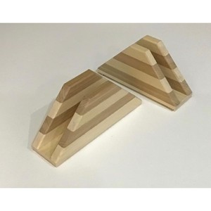 Teak Wood Minimalist <b>Bookend</b> - Geometric Triangle Solid Design Wholesale - Product Image 5