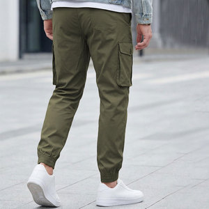 High Streetwear Men's Cargo Pants High Elasticity Waistband Skin Friendly Polyester Cotton Material Cargo Pants - Product Image 2