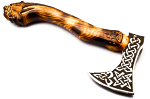 Hacha de doble hoja de acero inoxidable de primera calidad con mango de madera de palisandro, tipo tomahawk, con funda, para bricolaje, modelo corto, superventas al por mayor - Product Image 3