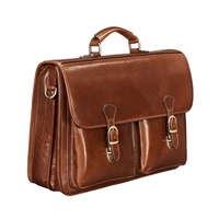 Porte-documents d'avocat de luxe en cuir véritable fait main avec serrure à combinaison sécurisée pour documents et ordinateur portable – Vente en gros et personnalisation