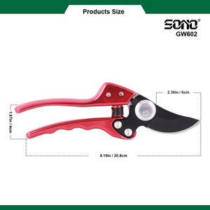 กรรไกรตัดแต่งกิ่ง SONO GW602 สำหรับงานอุตสาหกรรม DIY ระดับมืออาชีพ ใบมีดเหล็กกล้าคาร์บอนเคลือบ PTFE ตัดลื่น ทนทาน คมกริบ - Product Image 4
