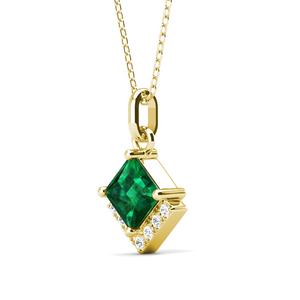 Colgante cuadrado de lujo de Esmeralda verde para mujer, Plata de Ley 925, collar minimalista, joyería <span class=keywords><strong>2022</strong></span> <span class=keywords><strong>Destiny</strong></span> - Product Image 6
