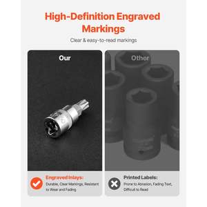 Set di 60 Pezzi di Chiavi a Bussola Torx Esterne in Acciaio al Cromo-Vanadio (Cr-V) da 1/4", 3/8", 1/2" con Custodia Migliorata TT6-TT70 TP8-TP60 D0100X3BSC6 - Product Image 6