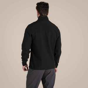 Veste en polaire noire pour homme, col montant, fermeture éclair, couleur unie, polyester, vêtement d'automne, coupe classique, respirante - Product Image 3