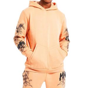 Chándal acampanado bordado desgastado lavado ácido logotipo personalizado conjunto Jogger 100% algodón para hombre con cuello con capucha para invierno - Product Image 3