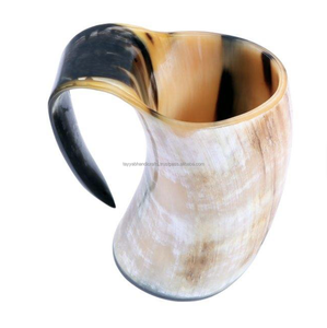 Tasse à corne de bœuf au design de luxe Tasse Viking avec poignée Boissons chaudes et froides sculptées sur mesure au prix le plus bas - Product Image 4