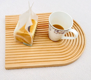 Bandeja de cocina de madera con diseño de arco bohemio nórdico, tabla de charcutería, mesa de centro, duradera, antimoho, apta para lavavajillas, gruesa - Product Image 1