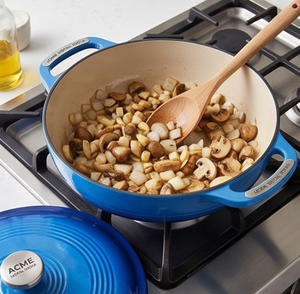 Cazuela de cobre redonda Calentador de alimentos Diseño azul elegante con tapa a prueba de fugas Ideal para almacenar alimentos con estilo y servir Color azul - Product Image 4