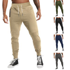Blank Color Cotton Polyester Quality Sports <b>Joggers</b> Men's Sweatpants <b>Zip</b> <b>Pocket</b> Cargo Pants for Men - Product Image 4