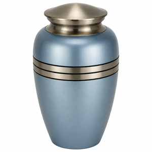 Antique Black Silver Color Cremation Urn Memorial Picture Sticker with Enamel Cremation Urn for Human Funeral Ashes - Product Image 2