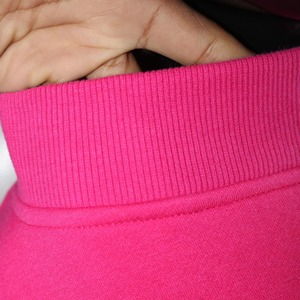 Sudadera de cuello alto rosa para mujer, de manga larga, de algodón tejido, estilo casual urbano, corte regular, para invierno - Product Image 6