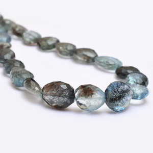 Cuentas facetadas de aguamarina AAA+ de 9x12mm-12x16mm, pepitas naturales de cobre con musgo Offiki, piedras semipreciosas pulidas para la fabricación de joyas. - Product Image 3