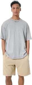 Unisex Vintage Snow Wash Oversized T-Shirt Oversized Vintage Acid Wash <b>Tshirt</b> for Men Cotton Solid T-Shirt Streetwear - Product Image 3