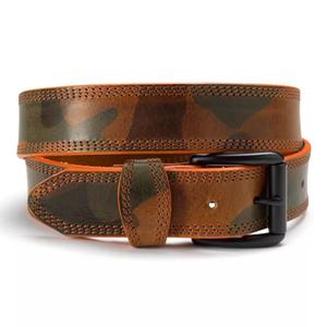 Cinturón de Cuero Vacuno Marrón con Diseño de Puntos, Hebilla Rectangular Plateada, Estilo Casual, Cinturones de Cuero Genuino Duraderos - Product Image 6