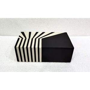 AL MALIK CRAFT Wooden Storage <b>Box</b> Rectangular Gray White <b>Floral</b> Inlay Pattern Jewelry Organizers for Necklace Ring Cosmetic 0-1L - Product Image 1