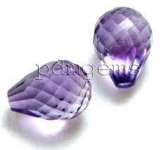 PDM GEMS Pierre précieuse d'améthyste faite à la main, taille briolette en forme de goutte, pour la lithothérapie, pierre de naissance en vrac pour la fabrication de bijoux - Product Image 2