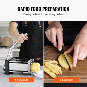 Tagliapatatine Elettrico, Affettatrice Manuale per Patate con Lame in Acciaio Inox da 1/2 e 3/8 Pollici, Tritatutto con Ventosa - Product Image 4