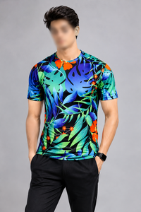 Premium Quality <b>Men's</b> Short Sleeve Sublimation Printed <b>T</b>-<b>Shirt</b> <b>Floral</b> Pattern Quick Dry Casual Wear O-Neck Regular Fit - Product Image 4